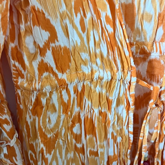 Orange print kimono Swimsuit Coverup Size Medium - Picture 4 of 7